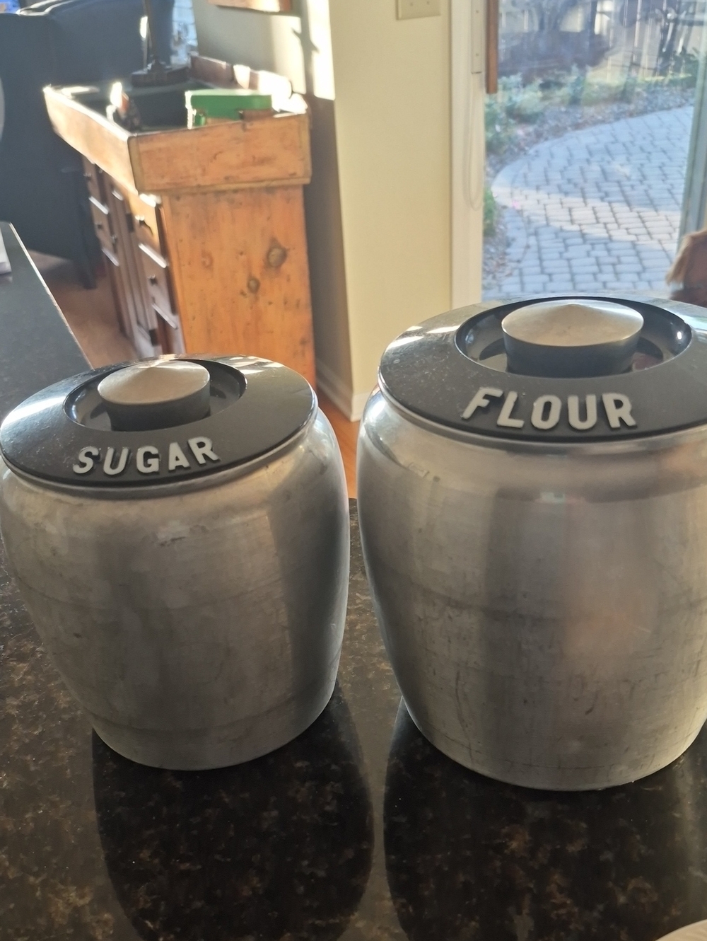 Vintage-Style KROMEX Sugar & Flour Canister Set